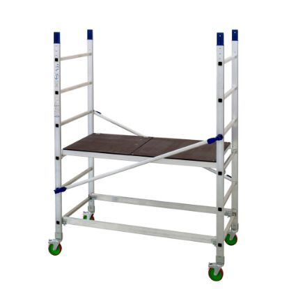 Immagine di TRABATTELLO ALLUMINIO MODELLO ALTO BASE STANDARD M1 H TOTALE STRUTTURA CM 205 (ALTEZZA MAX DI LAVORO CM 300) FACAL