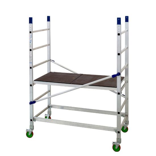 Immagine di TRABATTELLO ALLUMINIO MODELLO ALTO BASE STANDARD M1 H TOTALE STRUTTURA CM 205 (ALTEZZA MAX DI LAVORO CM 300) FACAL