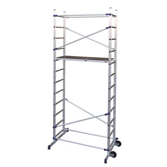 Immagine di TRABATTELLO ALLUMINIO MODELLO CLIC ALTO CM 365 (ALTEZZA MAX DI LAVORO CM 436) USO NON PROFESSIONALE FACAL