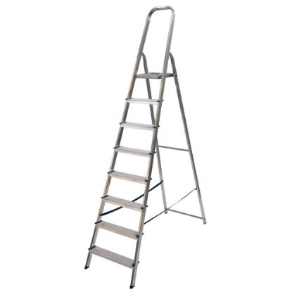Immagine di SCALA A LIBRETTO ALLUMINIO 8 GRADINI MODELLO ALFA ALTEZZA MAX DI LAVORO 361 CM FACAL