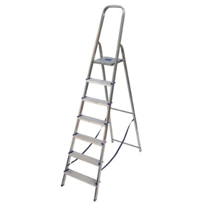 Immagine di SCALA A LIBRETTO ALLUMINIO 7 GRADINI MODELLO ALFA ALTEZZA MAX DI LAVORO 339 CM FACAL