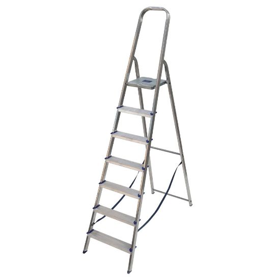 Immagine di SCALA A LIBRETTO ALLUMINIO 7 GRADINI MODELLO ALFA ALTEZZA MAX DI LAVORO 339 CM FACAL