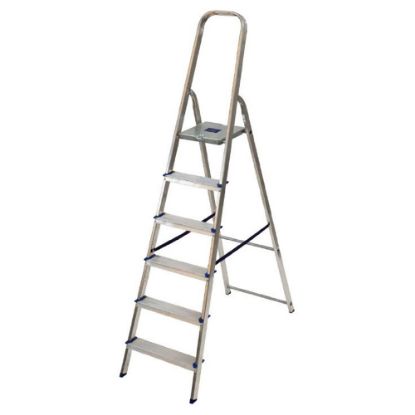 Immagine di SCALA A LIBRETTO ALLUMINIO 6 GRADINI MODELLO ALFA ALTEZZA MAX DI LAVORO 317 CM FACAL