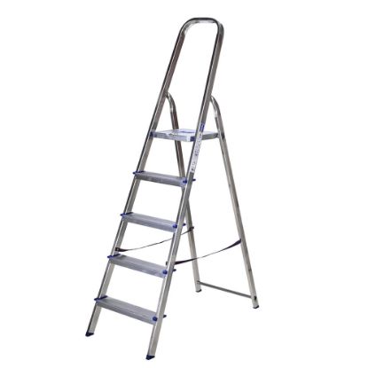 Immagine di SCALA A LIBRETTO ALLUMINIO 5 GRADINI MODELLO ALFA ALTEZZA MAX DI LAVORO 295 CM FACAL