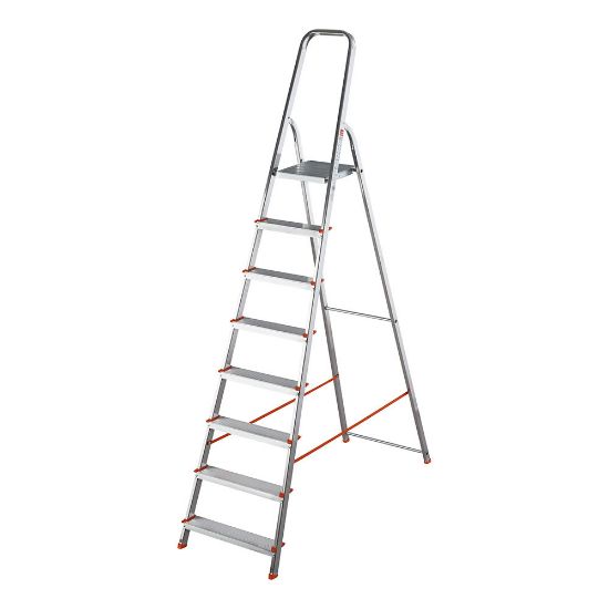 Immagine di SCALA A LIBRETTO ALLUMINIO 8 GRADINI ALTEZZA MAX DI LAVORO 358 CM GIERRE