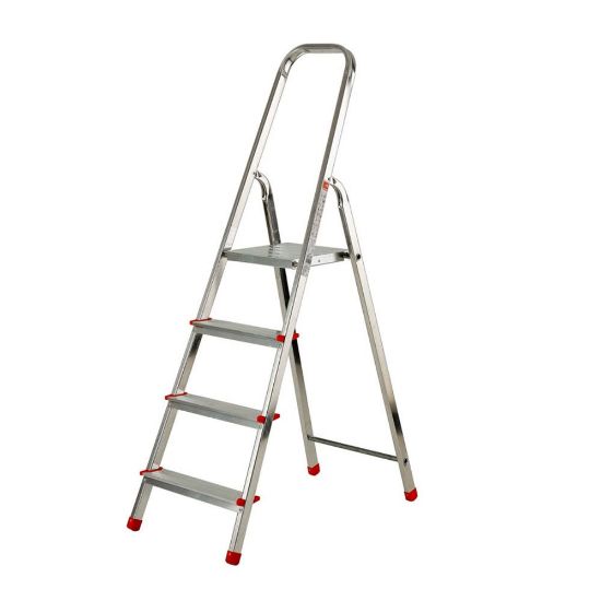 Immagine di SCALA A LIBRETTO ALLUMINIO 4 GRADINI ALTEZZA MAX DI LAVORO 271 CM GIERRE