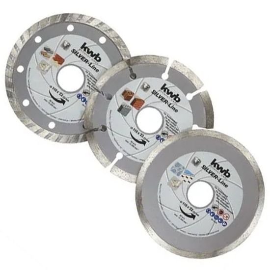 Immagine di DISCHI DIAMANTATI DIAMETRO 115 MM SET 3 PZ TAGLIO A SECCO EINHELL