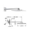 Immagine di SOFFIONE QUADRO CON BRACCIO RAINSHOWER 310 DOCCIA 2 GETTI 30x30 CM MOON WHITE GROHE