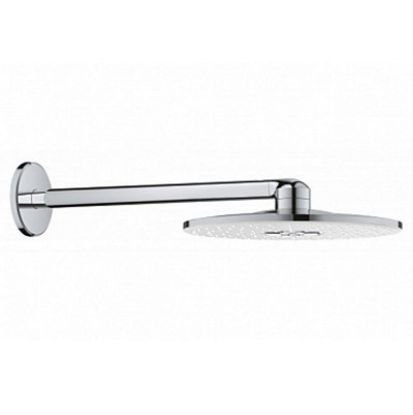 Immagine di SOFFIONE TONDO CON BRACCIO RAINSHOWER 310 DOCCIA 2 GETTI DIAMETRO 30 CM MOON WHITE GROHE