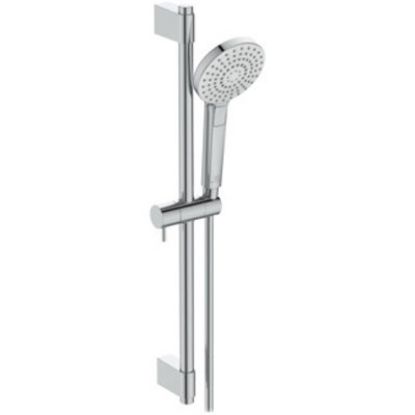 Immagine di SALISCENDI ASTA DOCCIA EVO 60 CM TONDO CON DOCCETTA 3 GETTI CROMO IDEAL STANDARD