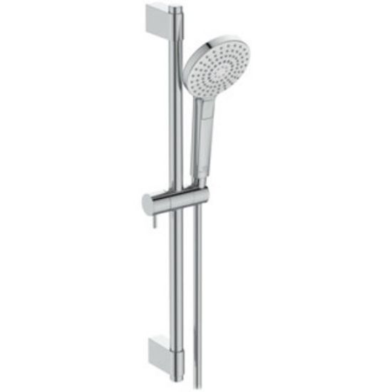 Immagine di SALISCENDI ASTA DOCCIA EVO 60 CM TONDO CON DOCCETTA 3 GETTI CROMO IDEAL STANDARD