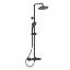 Immagine di COLONNA DOCCIA TERMOSTATICA SOFFIONE TONDO Ø 20 CM CON DOCCETTA CERATHERM NERO SETA IDEAL STANDARD