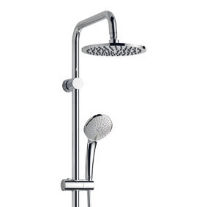 Immagine di COLONNA DOCCIA SOFFIONE TONDO Ø 20 CM CON DOCCETTA IDEALDUO CROMO IDEAL STANDARD