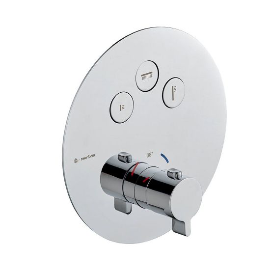 Immagine di PARTE ESTERNA DOCCIA TONDO 3 USCITE THERMO EASY CROMO NEWFORM