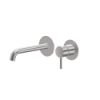 Immagine di PARTE ESTERNA MISCELATORE LAVABO PARETE 2 FORI BOCCA CORTA X-STEEL 316 ACCIAIO INOX NEWFORM