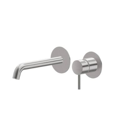 Immagine di PARTE ESTERNA MISCELATORE LAVABO PARETE 2 FORI BOCCA CORTA X-STEEL 316 ACCIAIO INOX NEWFORM