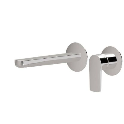 Immagine di PARTE ESTERNA MISCELATORE LAVABO PARETE 2 FORI BOCCA CORTA HAKA CROMO NEWFORM