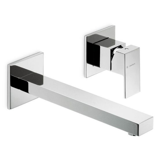 Immagine di PARTE ESTERNA MISCELATORE LAVABO PARETE 2 FORI BOCCA CORTA ERGO-Q CROMO NEWFORM