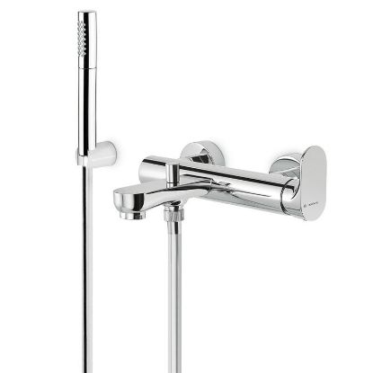 Immagine di MISCELATORE MONOCOMANDO ESTERNO VASCA CON DOCCETTA E SUPPORTO LINFA II CROMO NEWFORM