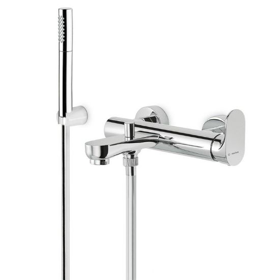 Immagine di MISCELATORE MONOCOMANDO ESTERNO VASCA CON DOCCETTA E SUPPORTO LINFA II CROMO NEWFORM