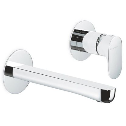 Immagine di PARTE ESTERNA MISCELATORE LAVABO PARETE 2 FORI BOCCA CORTA LINFA II CROMO NEWFORM