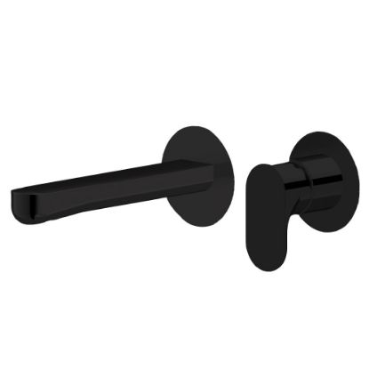 Immagine di PARTE ESTERNA MISCELATORE LAVABO PARETE LINFA II NERO OPACO NEWFORM