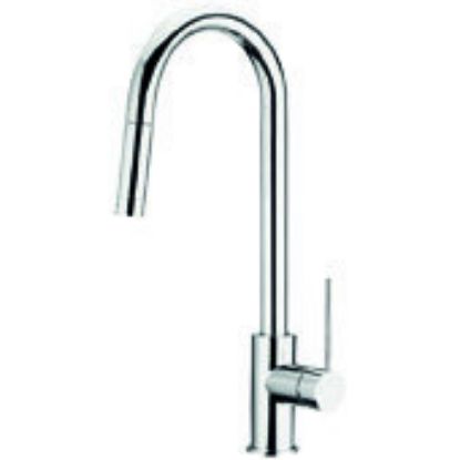 Immagine di MISCELATORE LAVELLO BOCCA ALTA CON DOCCETTA ESTRAIBILE PEPE CROMO FRATTINI