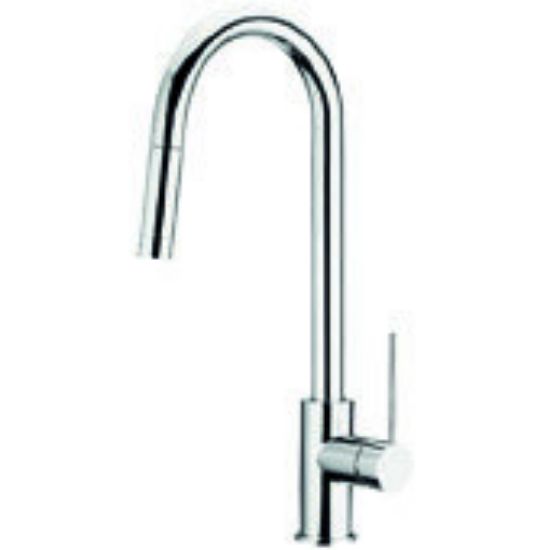 Immagine di MISCELATORE LAVELLO BOCCA ALTA CON DOCCETTA ESTRAIBILE PEPE CROMO FRATTINI