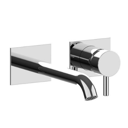 Immagine di PARTE ESTERNA MISCELATORE LAVABO PARETE 2 PIASTRE QUADRE PEPE XL CROMO FRATTINI