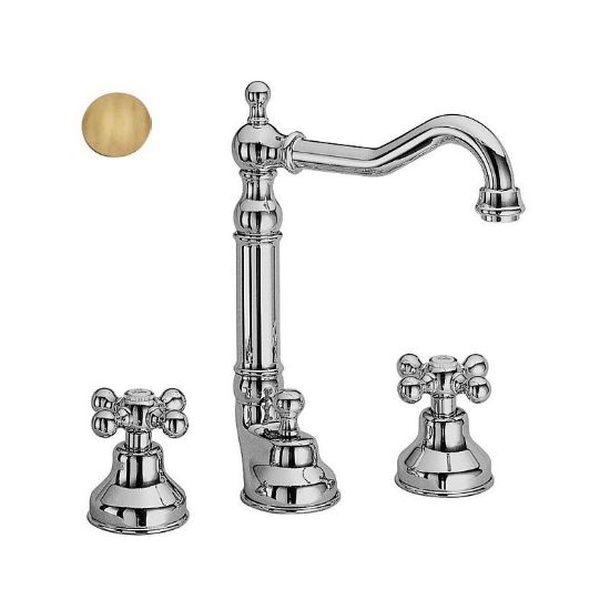 Immagine di GRUPPO LAVABO BOCCA ANTICA 3 FORI DEDRA OTTONE ANTICO FRATTINI