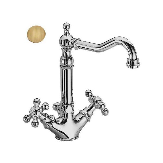 Immagine di GRUPPO MONOFORO LAVABO BOCCA ANTICA DEDRA OTTONE ANTICO FRATTINI