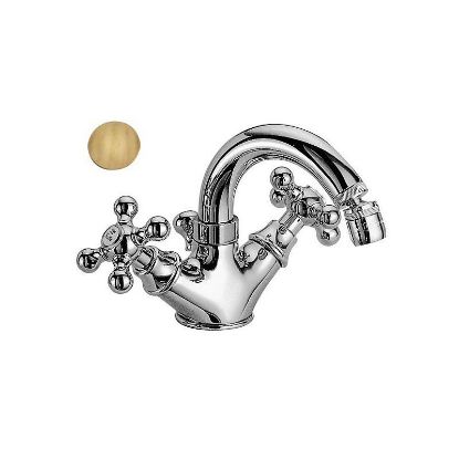 Immagine di GRUPPO MONOFORO BIDET CON CANNA DEDRA OTTONE ANTICO FRATTINI