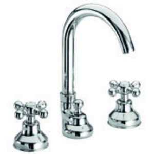 Immagine di GRUPPO LAVABO BOCCA ALTA 3 FORI DEDRA CROMO FRATTINI