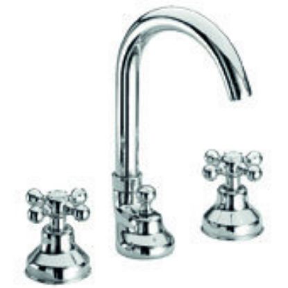 Immagine di GRUPPO LAVABO BOCCA ALTA 3 FORI DEDRA CROMO FRATTINI