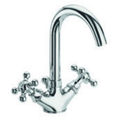 Immagine di GRUPPO MONOFORO LAVABO BOCCA ALTA DEDRA CROMO FRATTINI