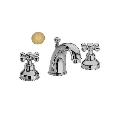 Immagine di GRUPPO LAVABO 3 FORI DEDRA OTTONE ANTICO FRATTINI