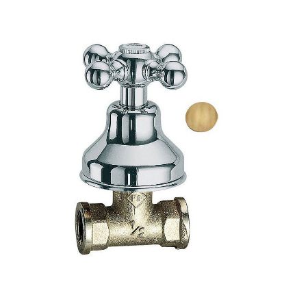 Immagine di RUBINETTO D'ARRESTO INCASSO DIRITTO DEDRA OTTONE ANTICO FRATTINI