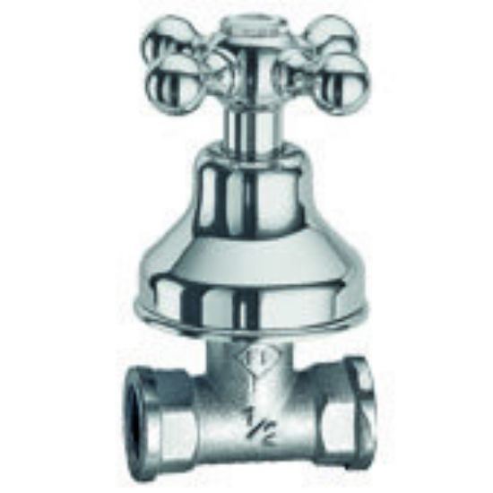 Immagine di RUBINETTO D'ARRESTO INCASSO DIRITTO DEDRA CROMO FRATTINI