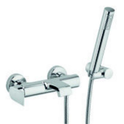 Immagine di MISCELATORE MONOCOMANDO ESTERNO VASCA CON DOCCETTA TOLOMEO CROMO FRATTINI