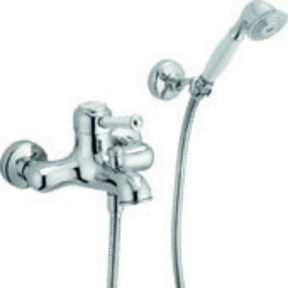 Immagine di MISCELATORE MONOCOMANDO ESTERNO VASCA CON DOCCETTA MORGAN PRESTIGE CROMO FRATTINI