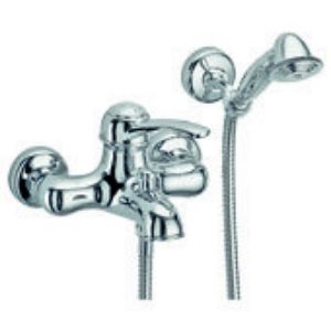 Immagine di MISCELATORE MONOCOMANDO ESTERNO VASCA CON DOCCETTA MORGAN CROMO FRATTINI