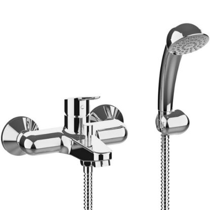 Immagine di MISCELATORE MONOCOMANDO ESTERNO VASCA CON DOCCIA DUPLEX ANTICALCARE CROMO FRATTINI