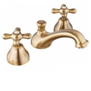 Immagine di GRUPPO LAVABO 3 FORI LIBERTY OTTONE ANTICO PAINI