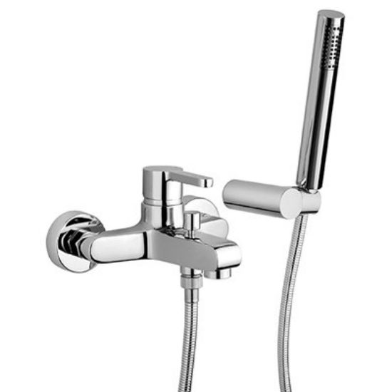 Immagine di MISCELATORE MONOCOMANDO ESTERNO VASCA CON DOCCINO ARENA CROMO PAINI