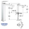 Immagine di MISCELATORE MONOCOMANDO LAVABO ALTO EUROCUBE CROMO GROHE