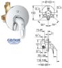 Immagine di MISCELATORE MONOCOMANDO DOCCIA INCASSO CON DEVIATORE EUROSTYLE NEW CROMO GROHE