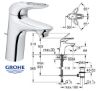Immagine di MISCELATORE MONOCOMANDO LAVABO EUROSTYLE NEW CROMO GROHE