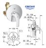 Immagine di MISCELATORE MONOCOMANDO DOCCIA INCASSO CON DEVIATORE EUROSMART NEW CROMO GROHE
