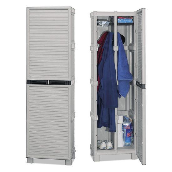 Immagine di ARMADIO SPORCO-PULITO IN PLASTICA 1 ANTA L 50 P 39 H 182 CM ART PLAST