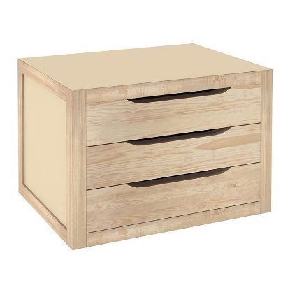 Immagine di CASSETTIERA IN ABETE 3 CASSETTI 40x38 CM ALTEZZA 32 CM